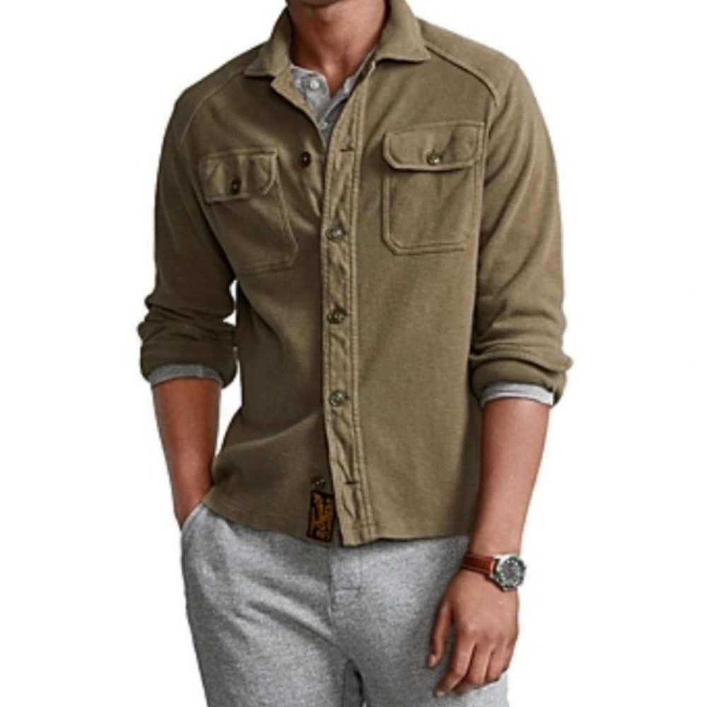 Ralph Lauren Polo Men Shirt - Large Olive Green